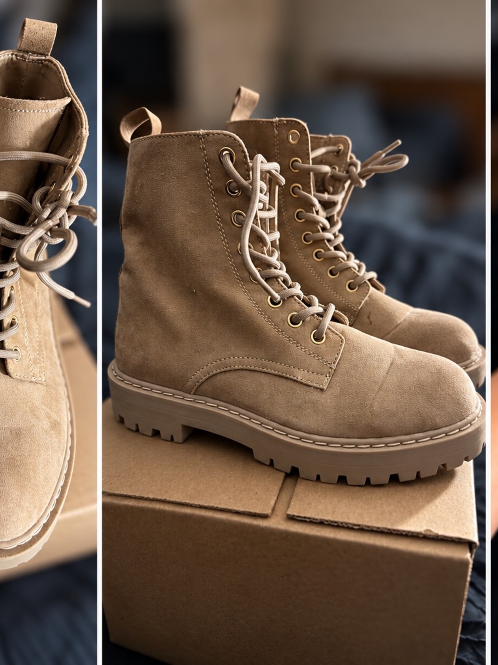 H&M Men's Suede Lace-Up Boots - Light Brown